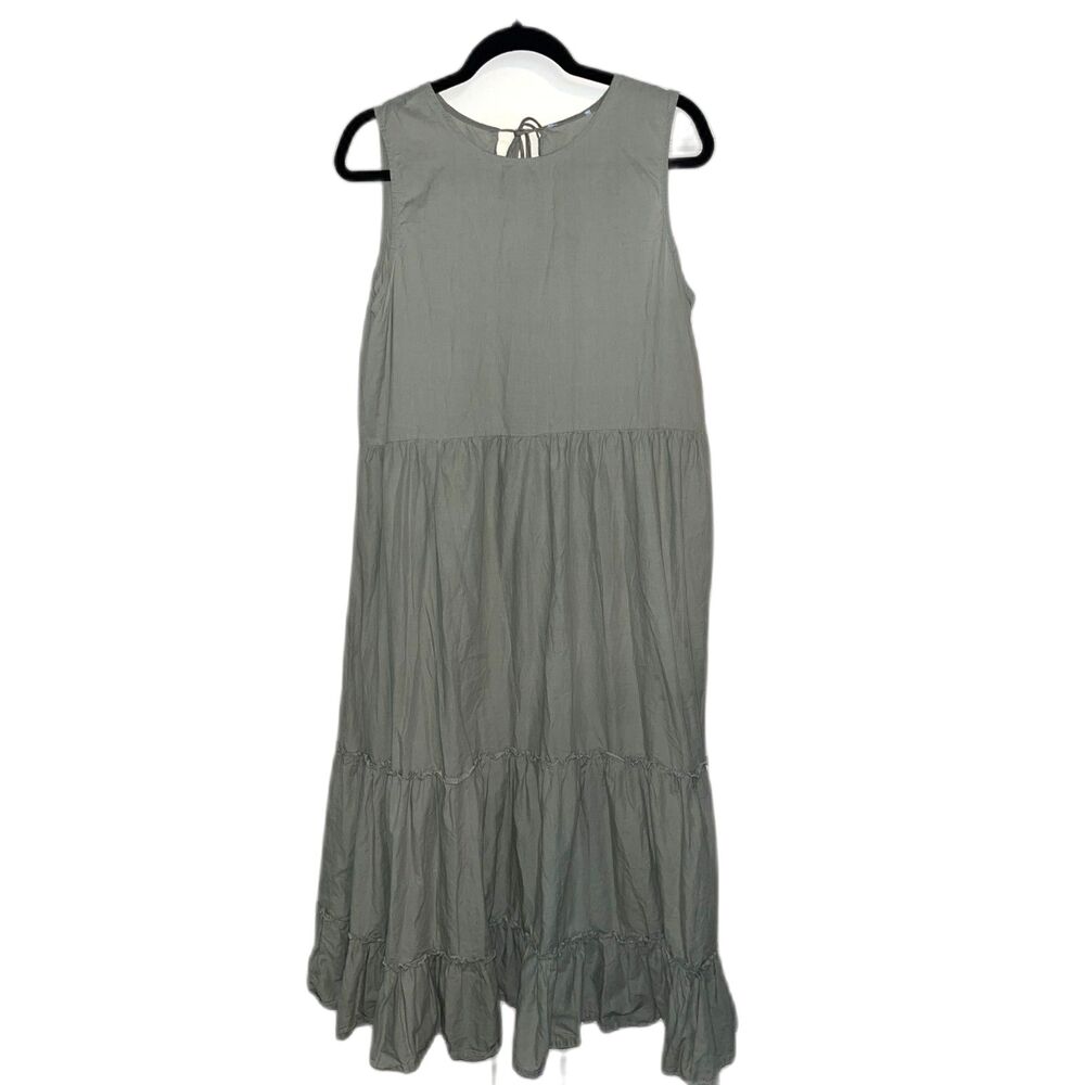 Nasty Gal Olive Green Tiered Maxi Dress